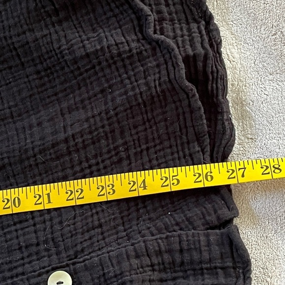 Blanca Black 100% Cotton Gauze Button Up  Swim Cover Up Shirt One Size - Picture 12 of 12